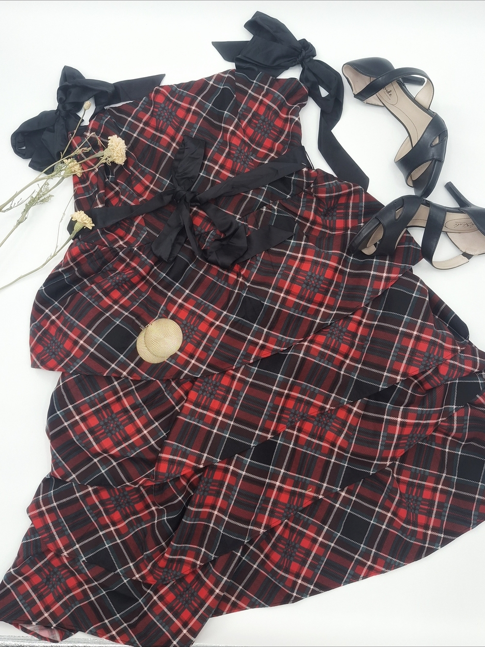 ✨ NWT Francesca's "Charlotte" Plaid Tiered Midi Dress ✨